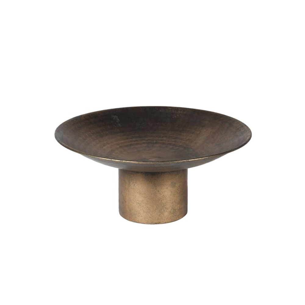 Antique Gold Round Metal Bowl