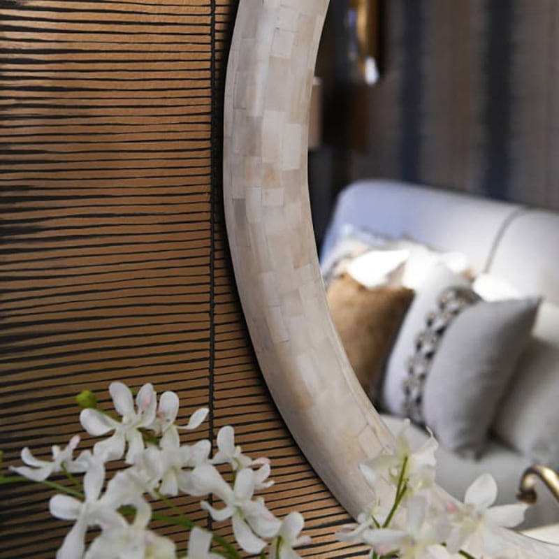 Round Bone Wall Mirror