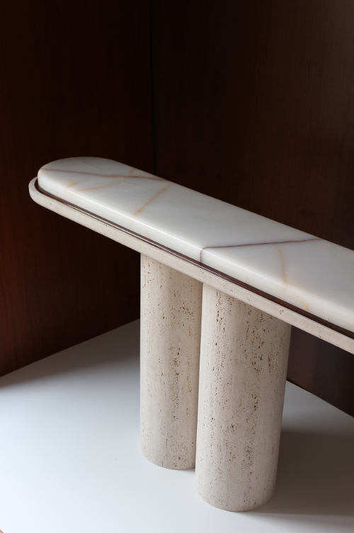 Ida Travertine & Onyx Console