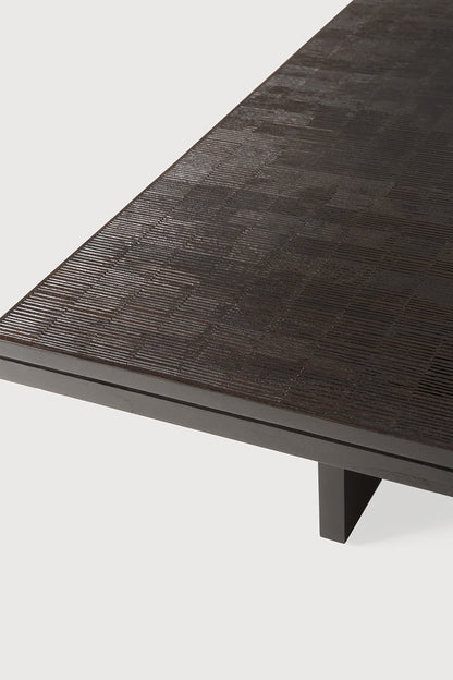 Grooves Coffee Table - Dark-tainted Teak