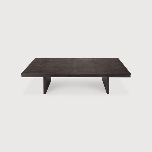 Grooves Coffee Table - Dark-tainted Teak