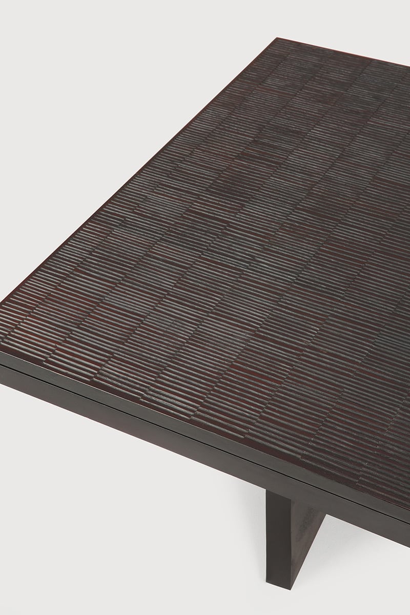Grooves Coffee Table - Dark-tainted Teak