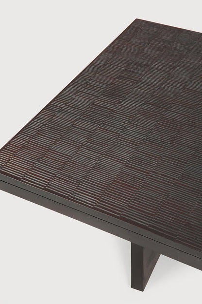 Grooves Coffee Table - Dark-tainted Teak