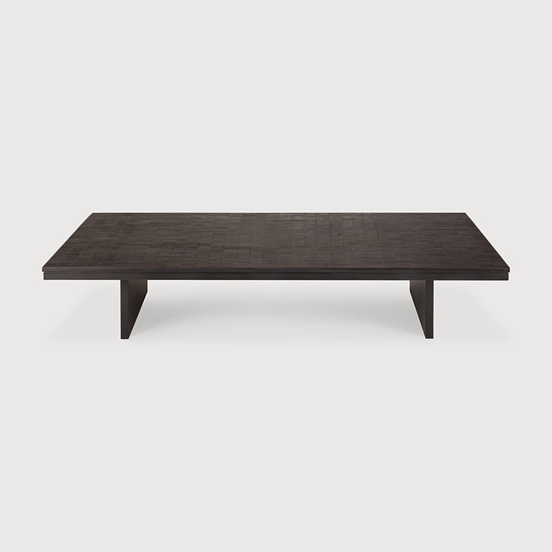 Grooves Coffee Table - Dark-tainted Teak