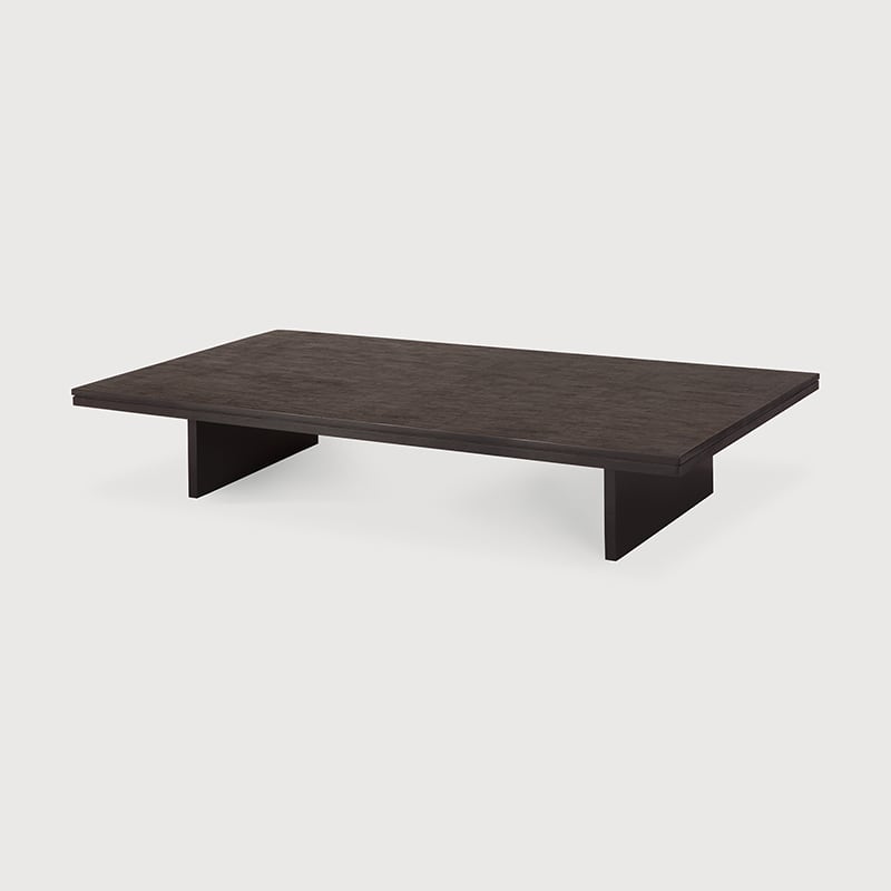 Grooves Coffee Table - Dark-tainted Teak