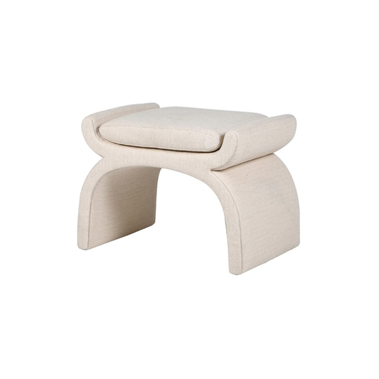 Cream Bouclé Arch Stool