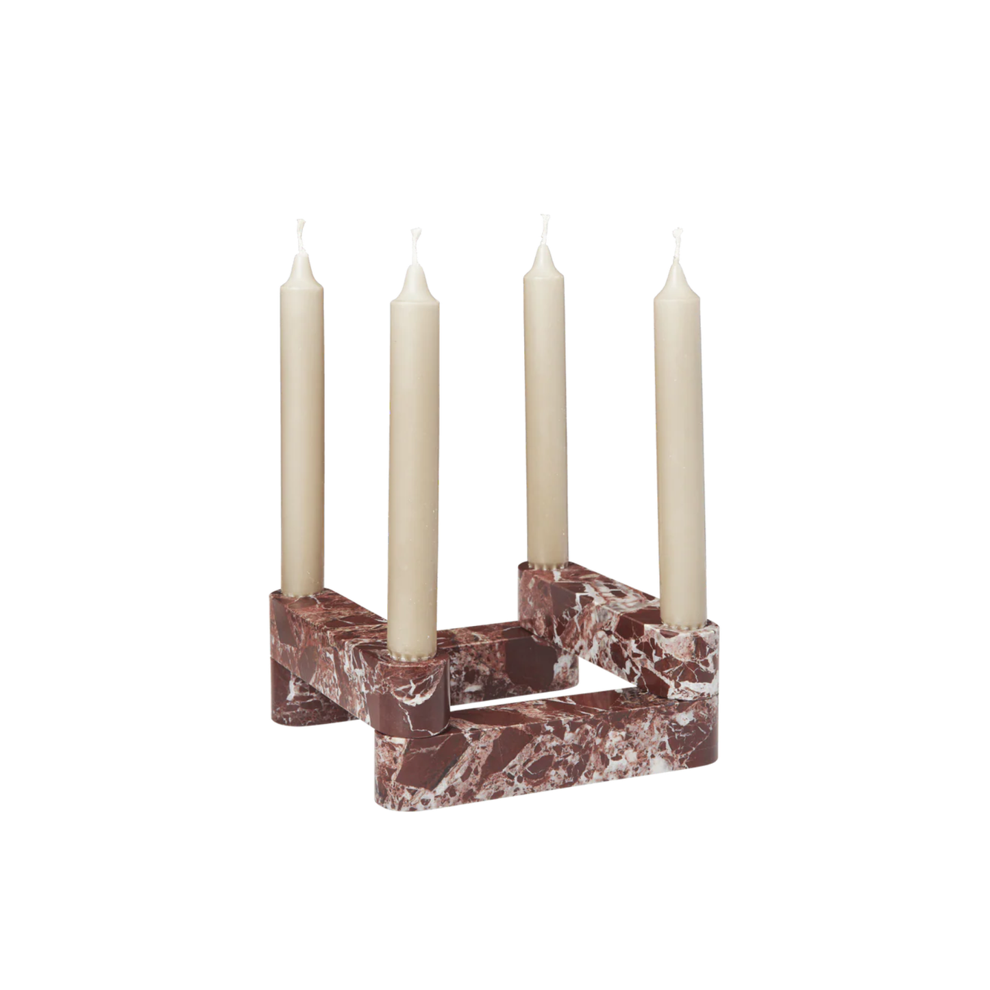 Newel Modular Candle Holder - Set of 4 - Rosso Levanto