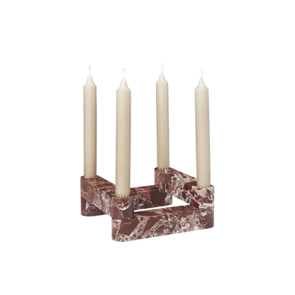 Newel Modular Candle Holder - Set of 4 - Rosso Levanto