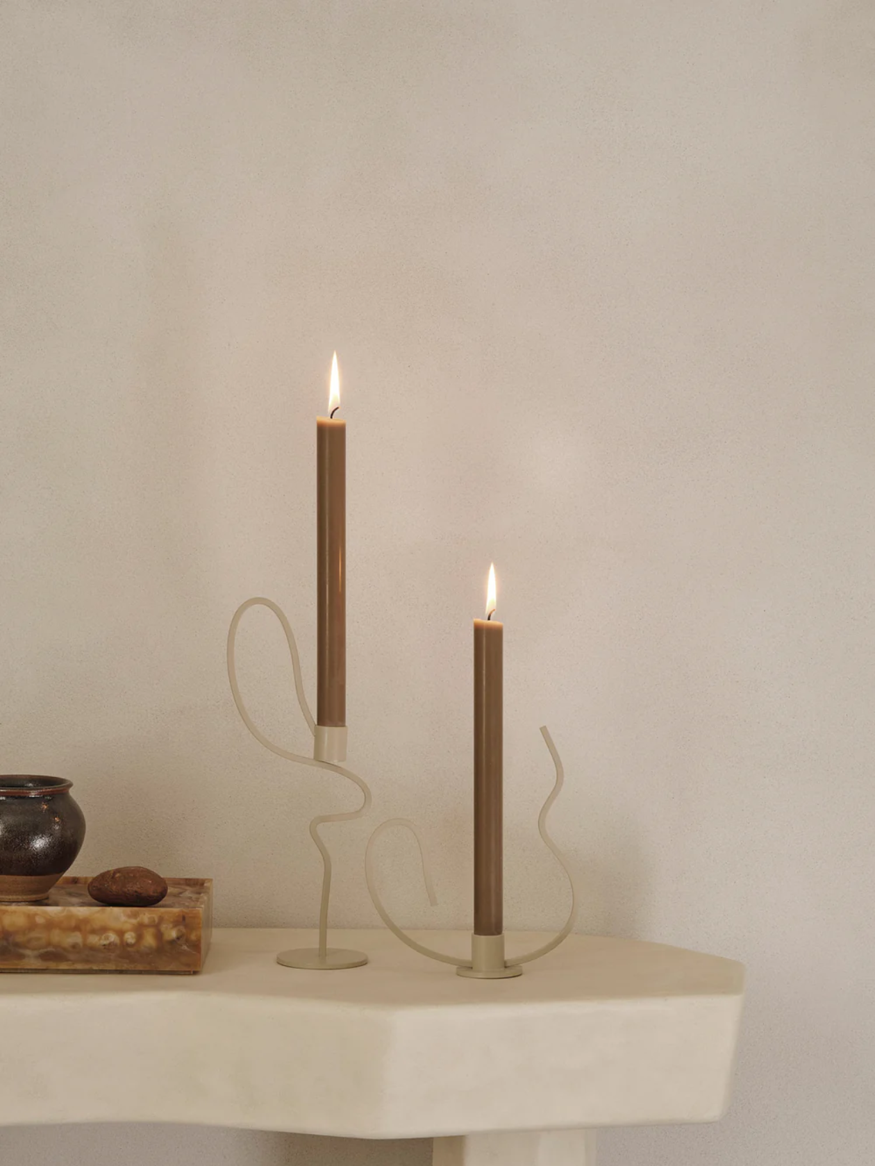 Valse Candle Holder - Tall - Cashmere