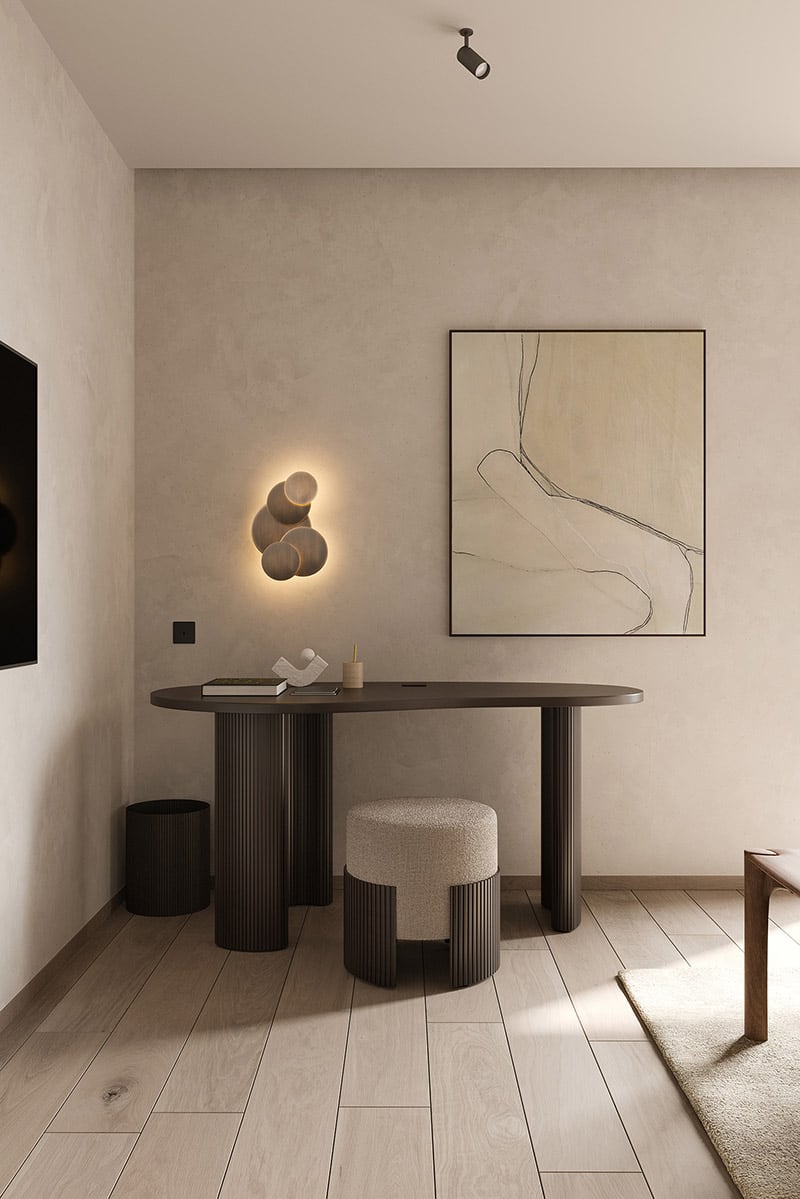 Boomerang Desk - Mahogany Dark Brown