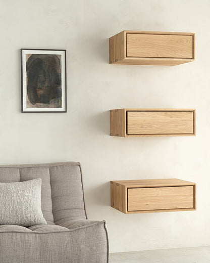 Nordic II Hanging Bedside Table - Oak