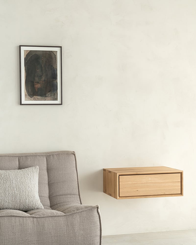Nordic II Hanging Bedside Table - Oak
