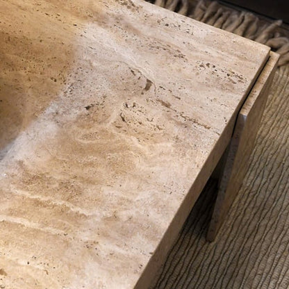 Santiago Travertine Marble Coffee Table