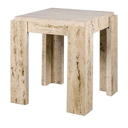 Santiago Travertine Marble Square Side Table