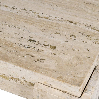 Santiago Travertine Marble Square Side Table