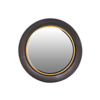 Round Black And Gold Wall Mirror