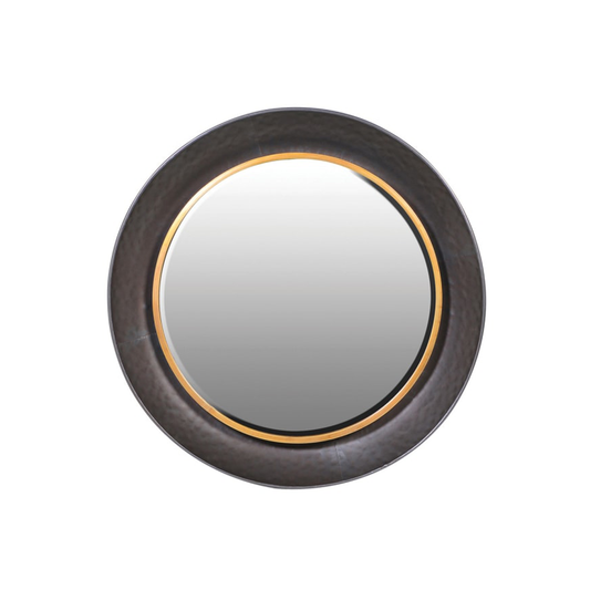 Round Black And Gold Wall Mirror