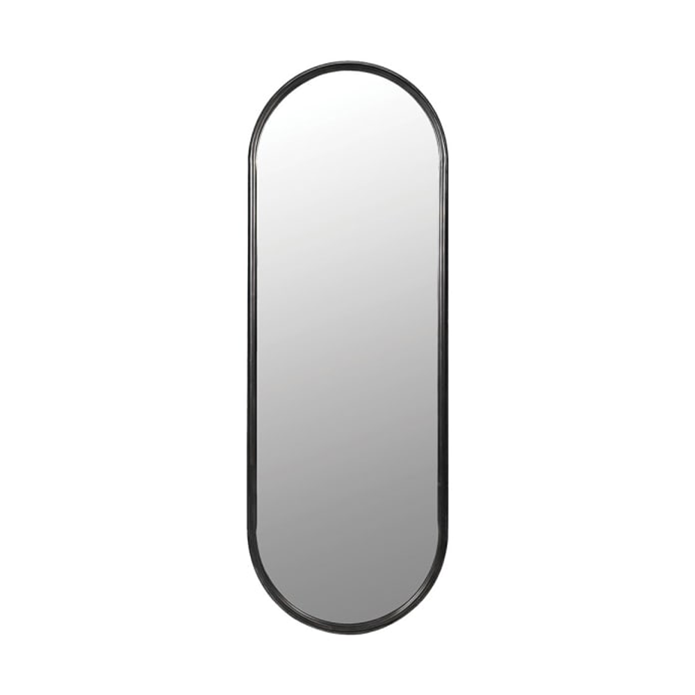 Curved Rectangular Black Wall Mirror