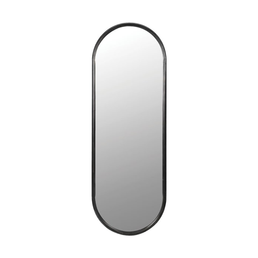 Curved Rectangular Black Wall Mirror