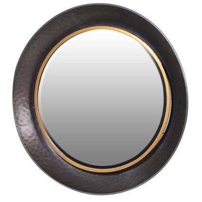 Round Black And Gold Wall Mirror