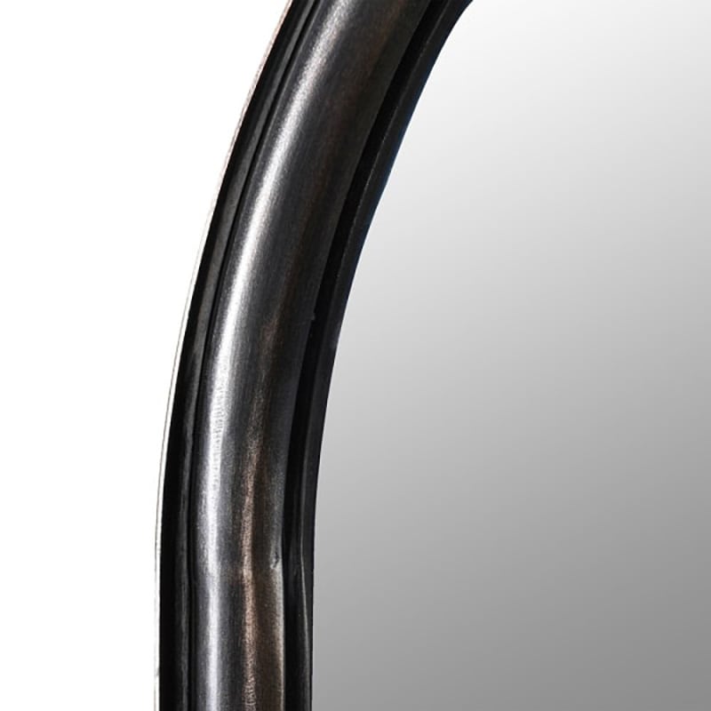 Curved Rectangular Black Wall Mirror