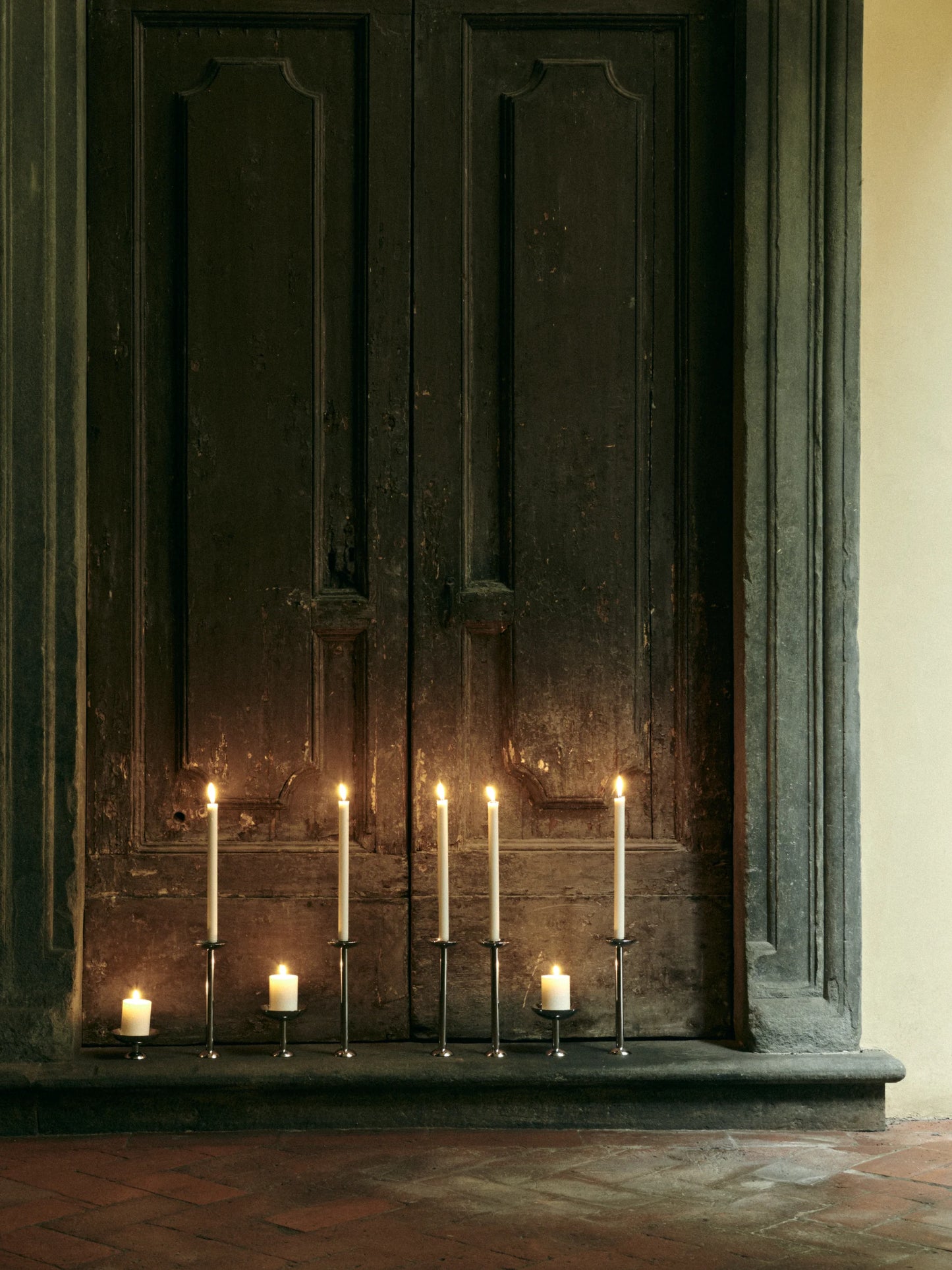 Metal Champaign Candle Holder - Tall