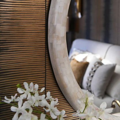 Round Bone Wall Mirror