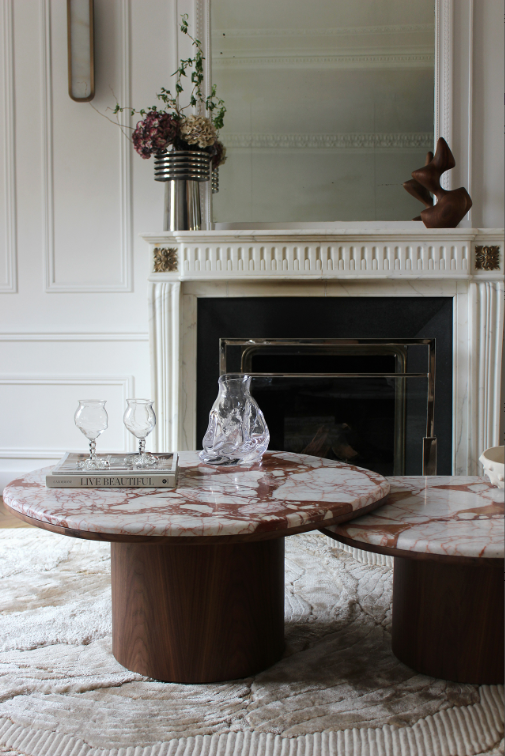 Alexis Duo Tables Calacatta Borgogna & Wood