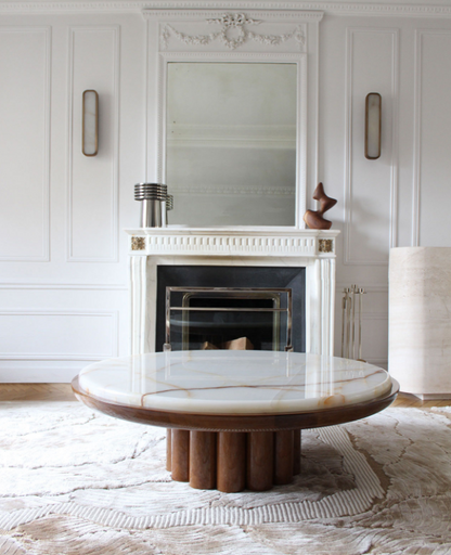 Edoni Wood And Shell Onyx Coffee Table