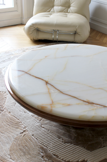 Edoni Wood And Shell Onyx Coffee Table