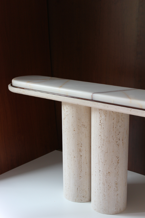 Ida Travertine & Onyx Console