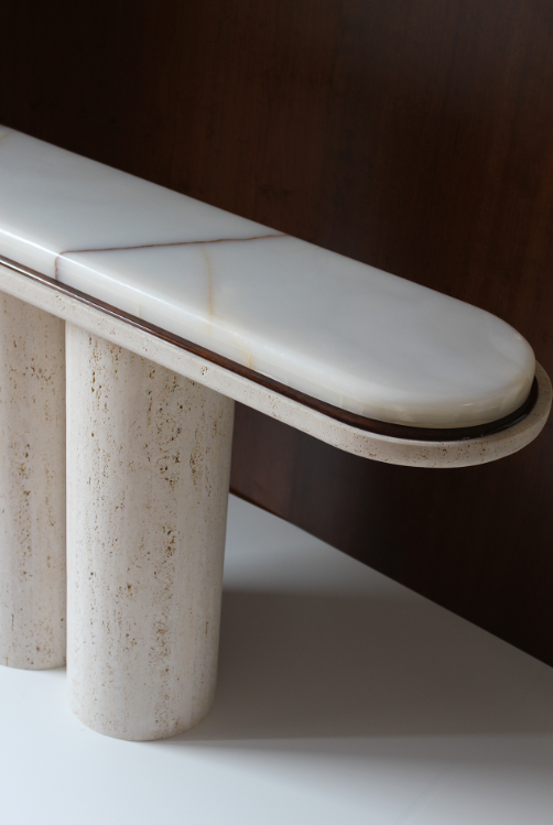 Ida Travertine & Onyx Console