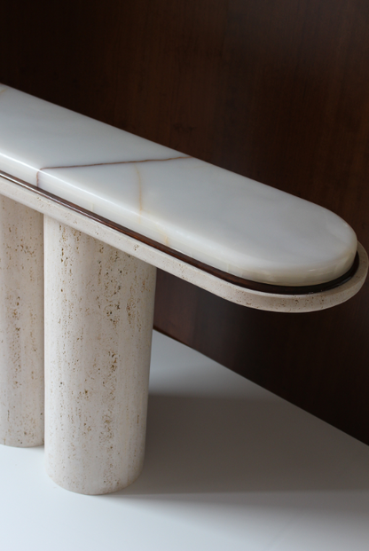 Ida Travertine & Onyx Console