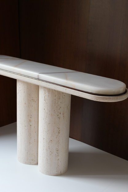Ida Travertine & Onyx Console