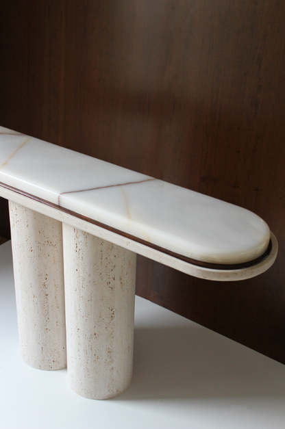 Ida Travertine & Onyx Console