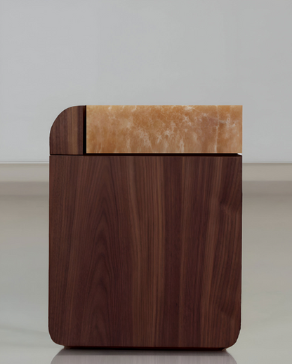 Amo Walnut And Ivory Onyx Storage Table