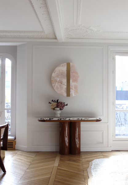 Ida Wood And Calacatta Viola Marble Console