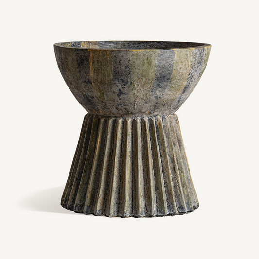 PLISSÉ STONE PLANT POT